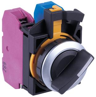 IDEC 22mm Selector Switch; Round; 3-Position; 2NO / 1NC; Maintained; Black w/ White Insert